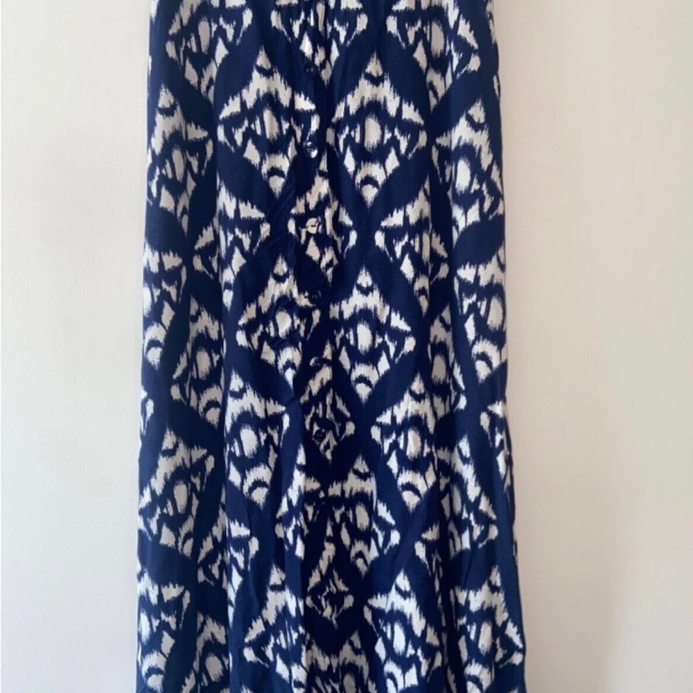 Talbots gorgeous blue & white ikat pattern skirt size 10 summer 2022 collection!